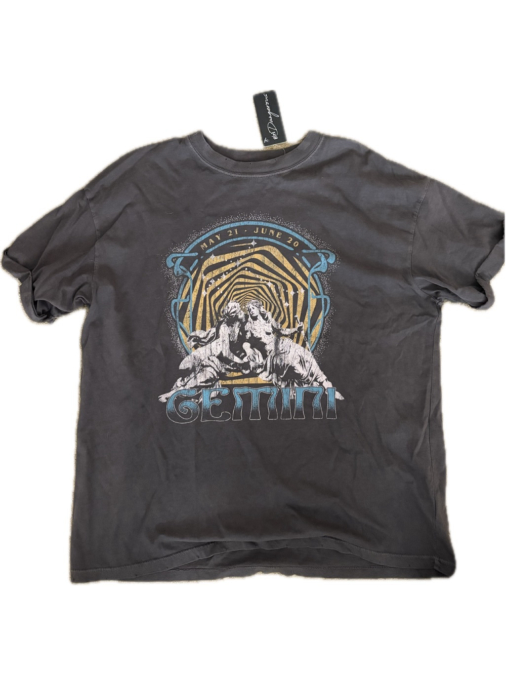 Women's Girl Dangerous Gray Gemini Graphic Short Sleeve Tee M